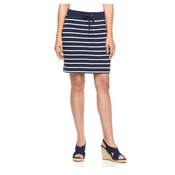 Croft & Barrow Mid-Rise Navy Striped Knot Skort Size XXL NWT - Picture 1 of 6